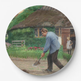庭園での午後の作業（H.A.ブレンデキルデ著） ペーパープレート