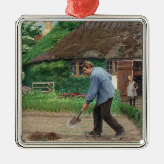 庭園での午後の作業（H.A.ブレンデキルデ著） メタルオーナメント (正面)