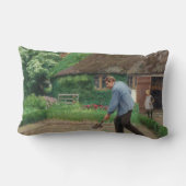 庭園での午後の作業(H.A.ブレンデキルデ著) ランバークッション (裏面)