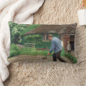 庭園での午後の作業(H.A.ブレンデキルデ著) ランバークッション (ブランケット)