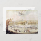 庭園とヴェルサイユのシャトーの景色 ポストカード (正面/裏面)