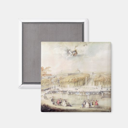 庭園とヴェルサイユのシャトーの景色 マグネット (正面/裏面)