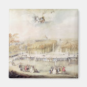 庭園とヴェルサイユのシャトーの景色 マグネット (正面)