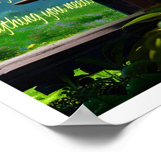 庭園と図書館 ポスター (角)