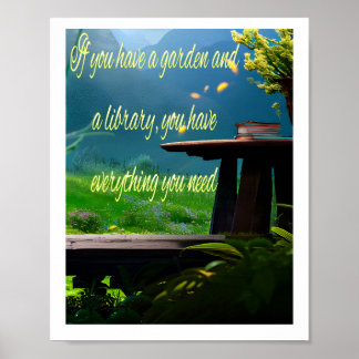 庭園と図書館 ポスター