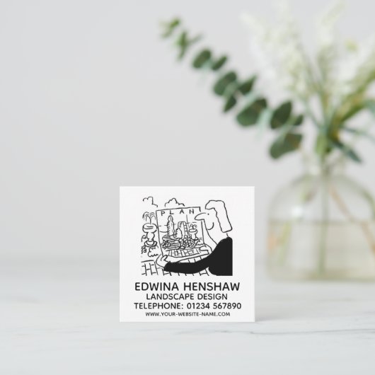 庭園と景観デザインプロモーション スクエア名刺 (スタンド正面)