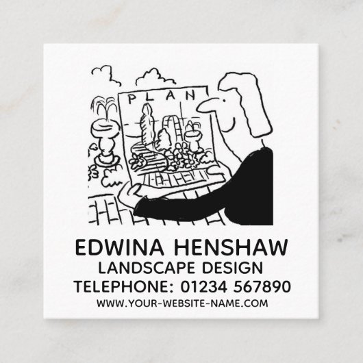 庭園と景観デザインプロモーション スクエア名刺 (正面)