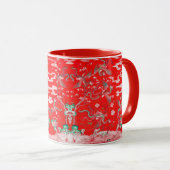 庭園に五羽の鳳凰 中国赤花  マグカップ (正面右)