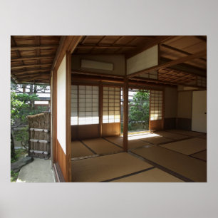 庭園に開かれた座禅室 – 京都 ポスター