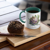 庭園のハート:水の色のアーティチョーク マグカップ