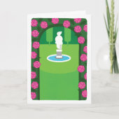 庭園のバラと彫像カード カード (正面)