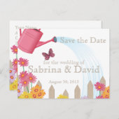 庭園のパーティーコレクション日付の保存 案内ポストカード (正面/裏面)