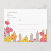 庭園のパーティーコレクション日付の保存 案内ポストカード (裏面)