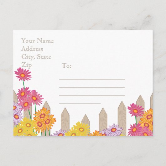 庭園のパーティーコレクション日付の保存 案内ポストカード (裏面)