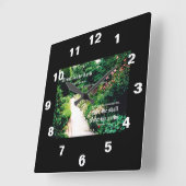 庭園の歩道の箴言3:5から6 スクエア壁時計 (傾斜)