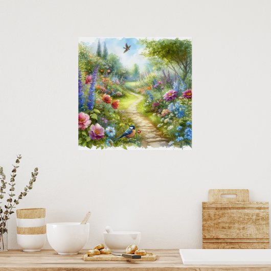 庭園の歩道の風景4 ポスター (キッチン)