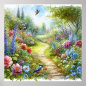 庭園の歩道の風景4 ポスター (正面)