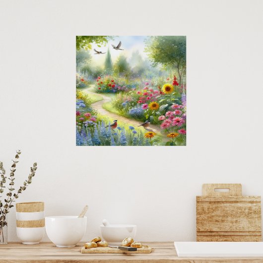 庭園の歩道の風景5 ポスター (キッチン)