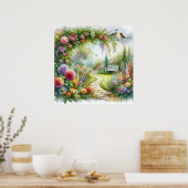 庭園の歩道の風景6 ポスター (キッチン)