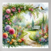 庭園の歩道の風景6 ポスター (正面)