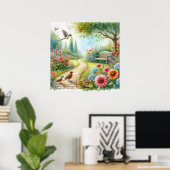 庭園の歩道の風景7 ポスター (ホームオフィス)