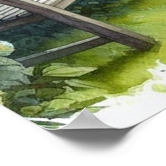 庭園の歩道の風景8 ポスター (角)