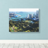 庭園の空中観日本の光 キャンバスプリント (インサイチュ (ウッドフロア))