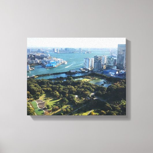 庭園の空中観日本の光 キャンバスプリント (正面)