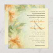 庭園の結婚式の招待状-柔らかく黄色い花柄 招待状 (正面/裏面)