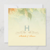 庭園の結婚式の招待状-柔らかく黄色い花柄 招待状 (裏面)