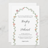 庭園の結婚式アーチフローラ結婚式招待状 招待状 (正面/裏面)