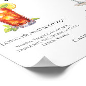 庭園の結婚式シグネチャカクテルメニュー ポスター (角)