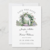 庭園の結婚式パーティーフローラガーデンドア 招待状 (正面)