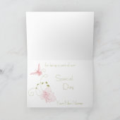 庭園の結婚式ピンクリリーサンキューカード サンキューカード (内部)