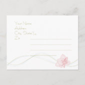 庭園の結婚式ピンクリリー保存日 案内ポストカード (裏面)