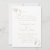 庭園の結婚式ピンクリー結婚ス 招待状 (裏面)