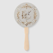 庭園の結婚式ファンホワイトハミングバード ハンドファン (正面)