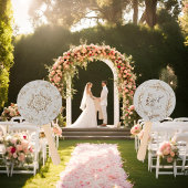 庭園の結婚式ファンホワイトハミングバード ハンドファン