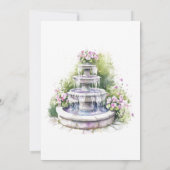 庭園の結婚式フローラアーチ噴水 招待状 (裏面)