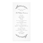 庭園の結婚式プログラム。白黒植物学 ラックカード (正面)