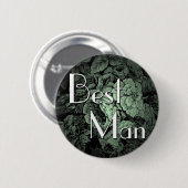 庭園の結婚式ボタン：花婿介添人 缶バッジ (正面&裏面)