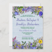 庭園の結婚式ワイルドフラワーズモノグラムヴィンテージフローラ 招待状 (裏面)