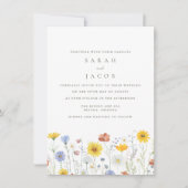 庭園の結婚式ワイルドフラワー招待状 招待状 (正面)