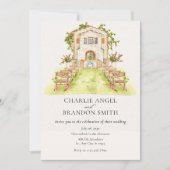 庭園の結婚式会場 招待状 (正面)