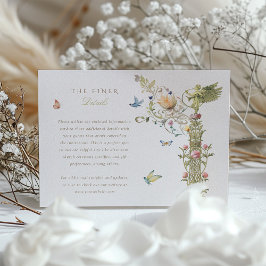 庭園の結婚式情報ヴィンテージイラスト エンクロージャーカード