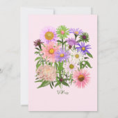 庭園の結婚式招待状ピンクの花 招待状 (裏面)