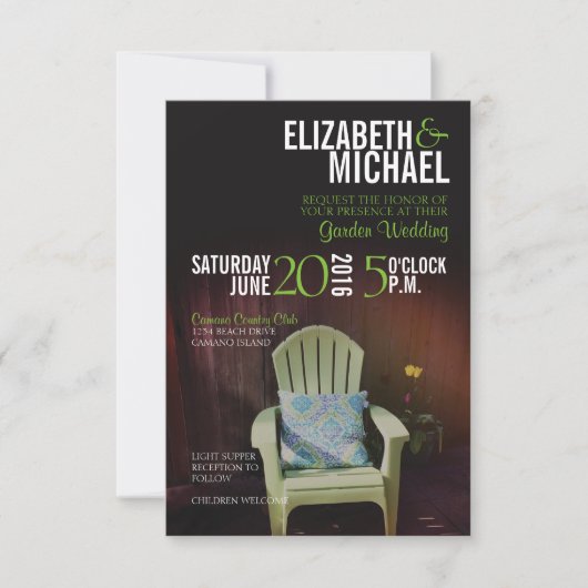 庭園の結婚式招待状 招待状 (正面)