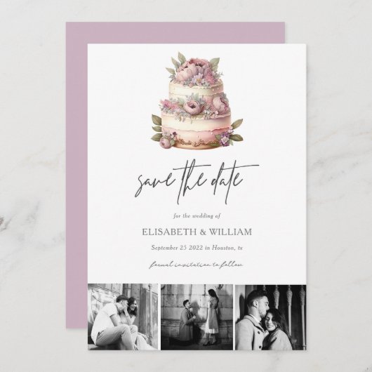 庭園の結婚式日付QRコードの保存 セーブザデート (正面/裏面)