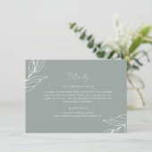 庭園の結婚式植物葉詳細 エンクロージャーカード (スタンド正面)