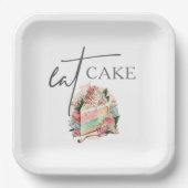 庭園の結婚式食べケーキ ペーパープレート (正面)